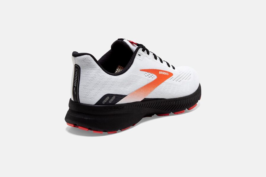 Brooks Launch 8 Road Running Shoes Mens - White/Black/Red - DRVJM-9037